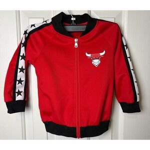 Chicago Bulls NBA Toddler Boy Girl Kid Zip Jacket 2T Red Black Black Lacquer VTG